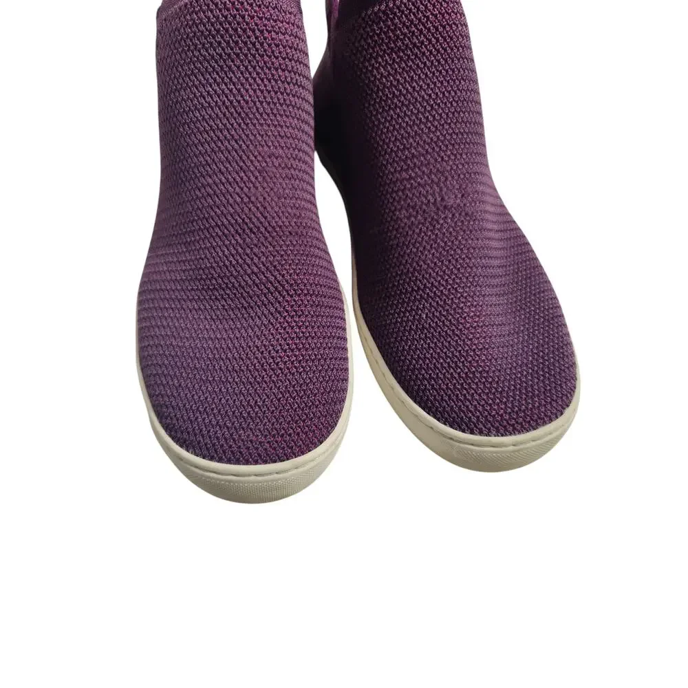 Rothy's Women's Sz 10.5 Berry Purple Chelsea High Top Slip On Sneakers